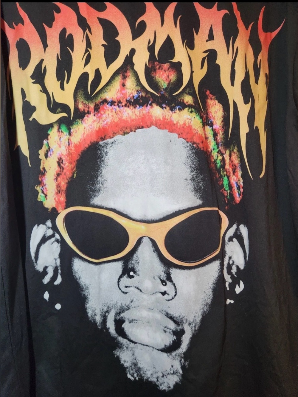 Dennis Rodman “The Worm” nWo WWF NBA Big Head Rebounding Legend Mens T-Shirt L